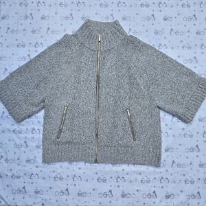 Jones New York Women's Thick Sweater Cardigan Full Zip Front Pockets Gray